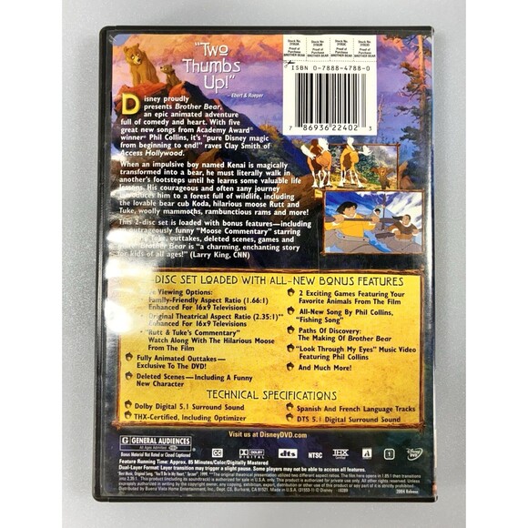 Brother Bear Two-Disc Special Edition Vintage Walt Disney 1999 DVD Tested - Picture 2 of 12